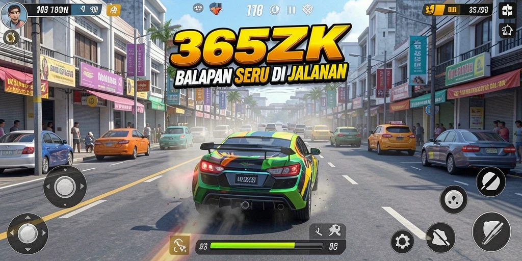Tampilan gameplay 365ZK yang seru saat balapan.