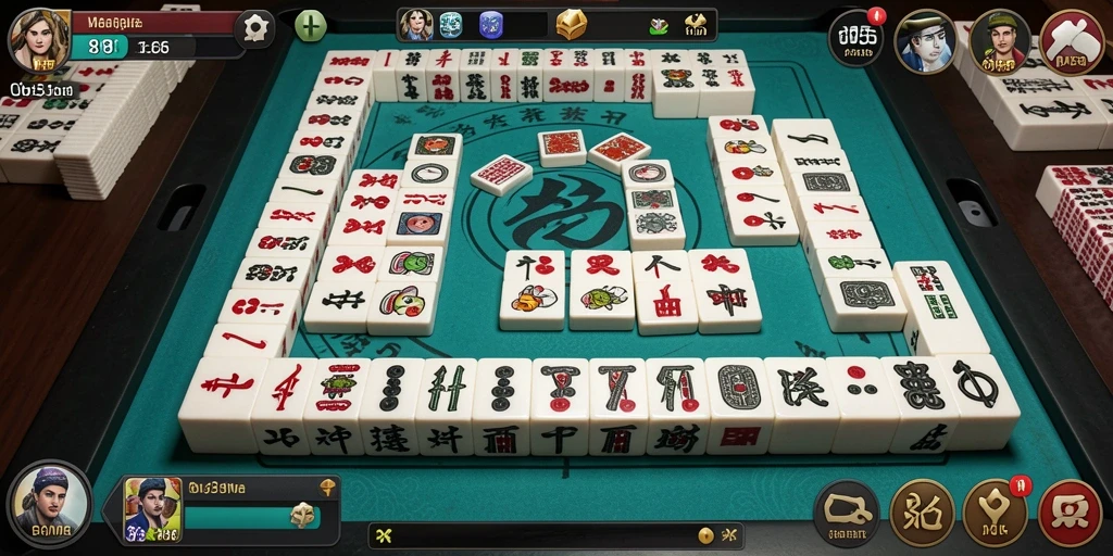 Tampilan gameplay menawan dari 8055 dengan elemen Mahjong yang menarik.