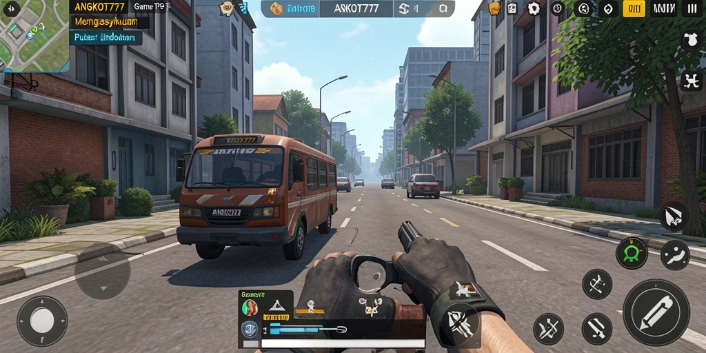 Tampilan screenshot <strong>ANGKOT777</strong> saat gameplay TPS yang seru dan mendebarkan.