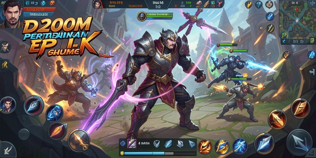 Tampilan seru dari gameplay D200M dalam arena pertarungan.