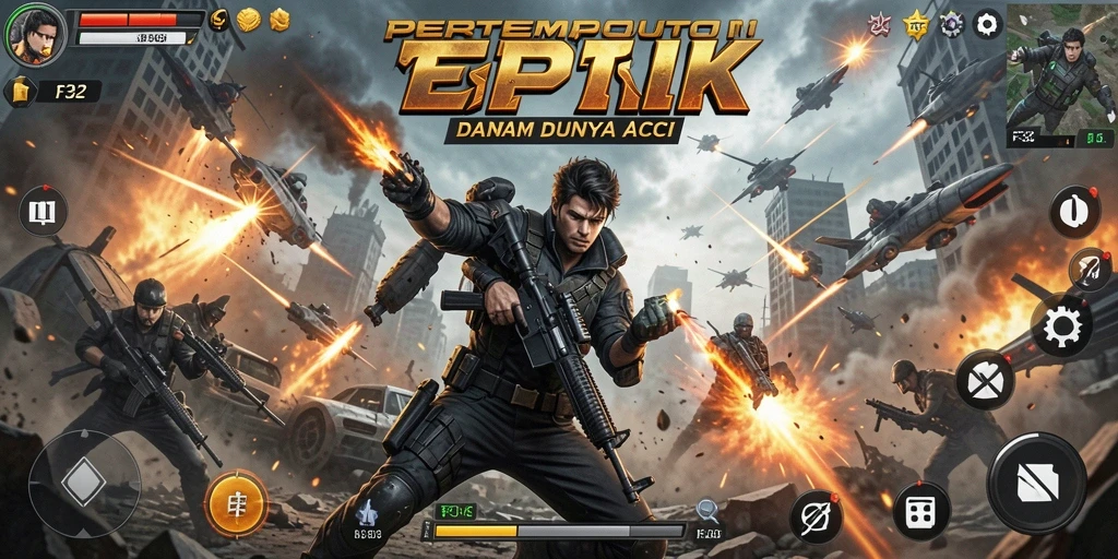 Tampilan gameplay F32 yang mendebarkan dan penuh aksi.