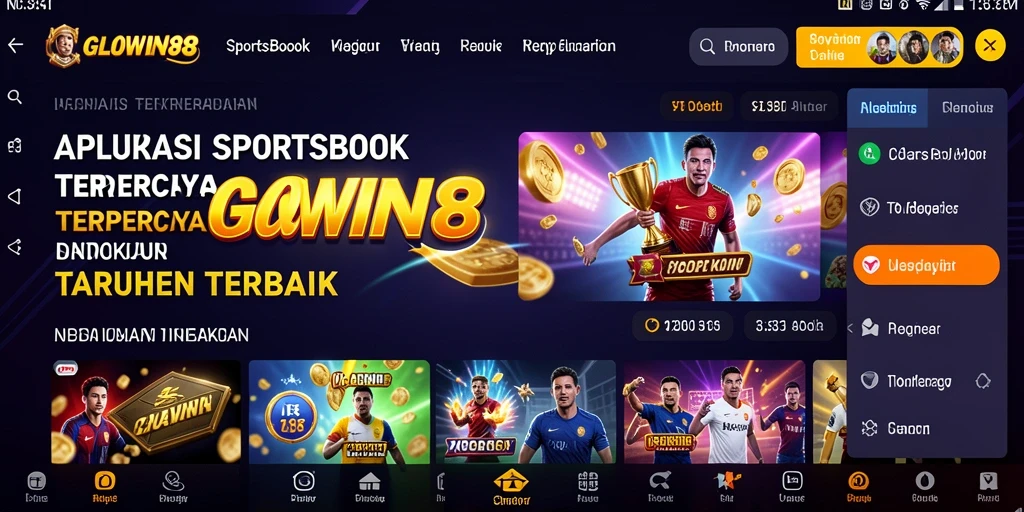 Menampilkan tampilan permainan Sportsbook yang menarik dan interaktif.