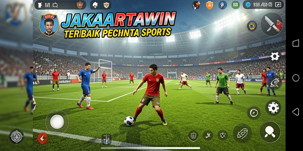 Tampilan gameplay menegangkan dari JAKARTAWIN dengan aksi olahraga seru.