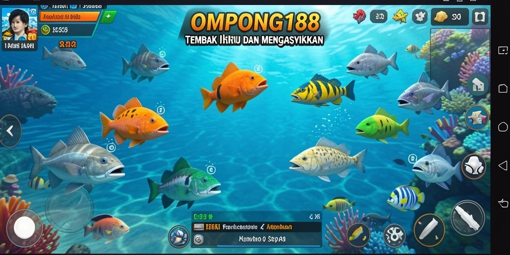 Screenshot OMPONG188 menampilkan serunya gameplay Tembak Ikan.