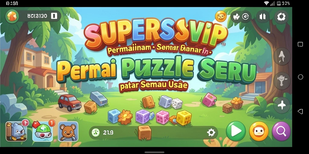 Tampilan gameplay menarik dari SUPERSVIP dengan banyak teka-teki.