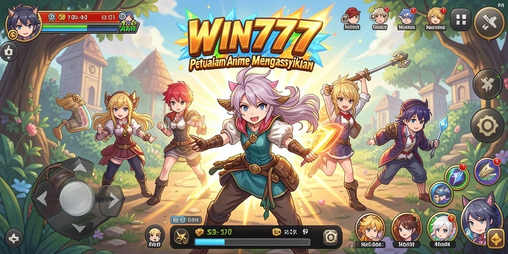 Tangkapan layar gameplay <strong>WIN777</strong> yang menampilkan karakter Anime yang epik.